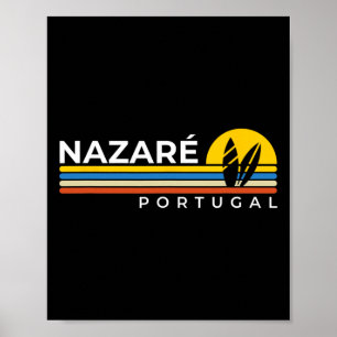 Nazare Portugal Vintage Retro Souvenirs Poster