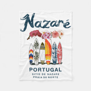 Nazare Portugal Vintage Surfen _4 Fleece Deken