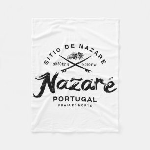 Nazare Portugal Vintage Surfen Fleece Deken