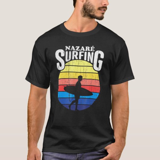 Nazare Surf Surfing Portugal Souvenir Surfer T-shirt (Voorkant)