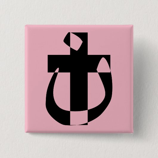 Nazarene Symbool Solidariteit Christelijke Kruis B Vierkante Button 5,1 Cm (Voorkant)