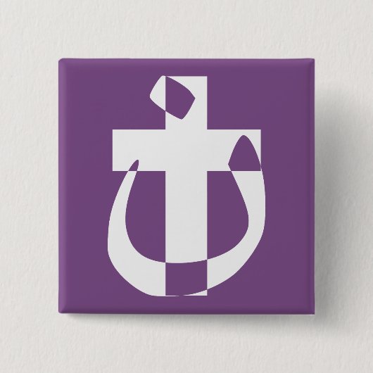 Nazarene Symbool Solidariteit Christelijke Kruis B Vierkante Button 5,1 Cm (Voorkant)
