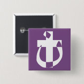 Nazarener Symbool Solidariteit Christelijk Kruis K Vierkante Button 5,1 Cm (Voorkant /achterkant)