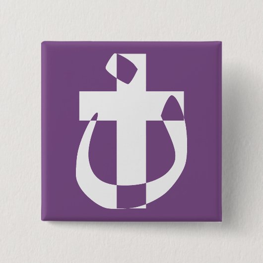 Nazarener Symbool Solidariteit Christelijk Kruis K Vierkante Button 5,1 Cm (Voorkant)