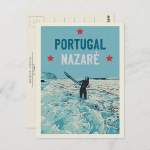 Nazare's beste surfspot illustratie briefkaart