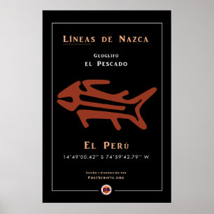 Nazca Geoglyphs-Fish Poster