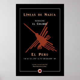 Nazca Geoglyphs-Hummingbird Poster