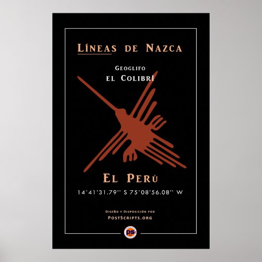 Nazca Geoglyphs-Hummingbird Poster (Voorkant)