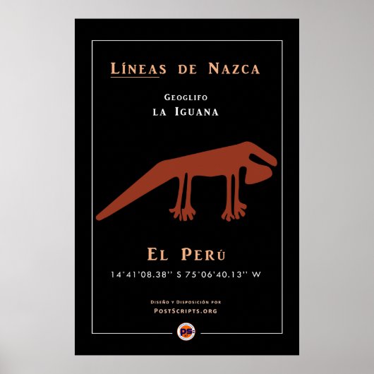Nazca Geoglyphs-Iguana Poster (Voorkant)