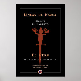 Nazca Geoglyphs-Lizard Poster