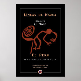Nazca Geoglyphs-Monkey Poster