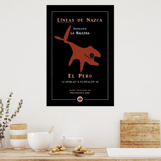 Nazca Geoglyphs-Whale Poster (Keuken)