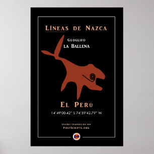 Nazca Geoglyphs-Whale Poster