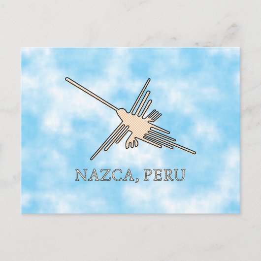 Nazca Hummingbird Geoglyph Newsprint Briefkaart (Voorkant)
