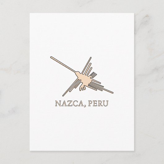 Nazca Hummingbird Geoglyph Newsprint Briefkaart (Voorkant)