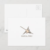 Nazca Hummingbird Geoglyph Newsprint Briefkaart (Voorkant / Achterkant)
