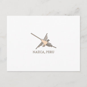 Nazca Hummingbird Geoglyph Newsprint Briefkaart