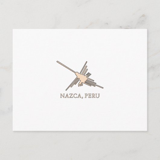 Nazca Hummingbird Geoglyph Newsprint Briefkaart (Voorkant)