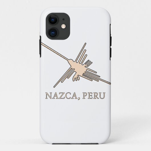 Nazca Hummingbird Geoglyph Newsprint Case-Mate iPhone Case (Achterkant)