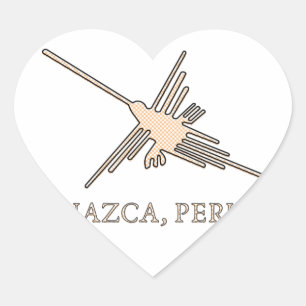 Nazca Hummingbird Geoglyph Newsprint Hart Sticker