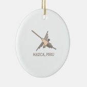 Nazca Hummingbird Geoglyph Newsprint Keramisch Ornament (Rechts)