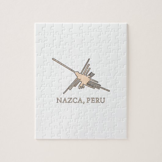 Nazca Hummingbird Geoglyph Newsprint Legpuzzel (Verticaal)