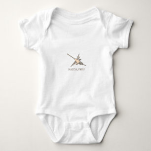 Nazca Hummingbird Geoglyph Newsprint Romper