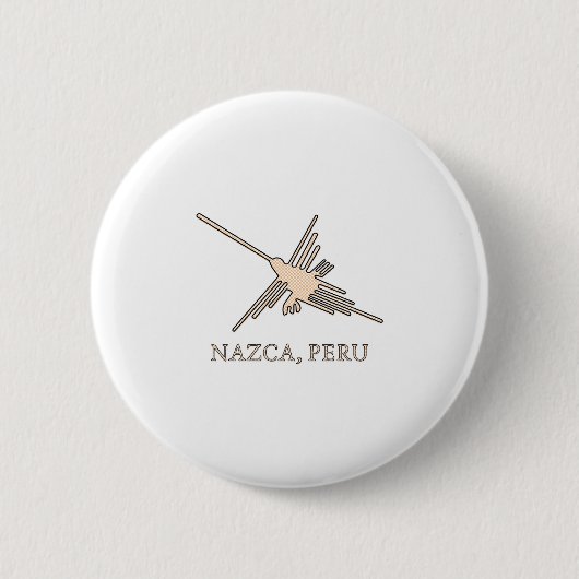 Nazca Hummingbird Geoglyph Newsprint Ronde Button 5,7 Cm (Voorkant)