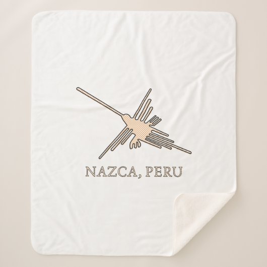 Nazca Hummingbird Geoglyph Newsprint Sherpa Deken (Voorkant)