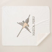 Nazca Hummingbird Geoglyph Newsprint Sherpa Deken (Voorkant (horizontaal))