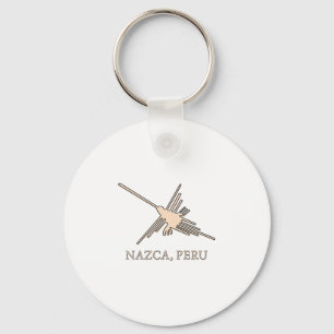 Nazca Hummingbird Geoglyph Newsprint Sleutelhanger