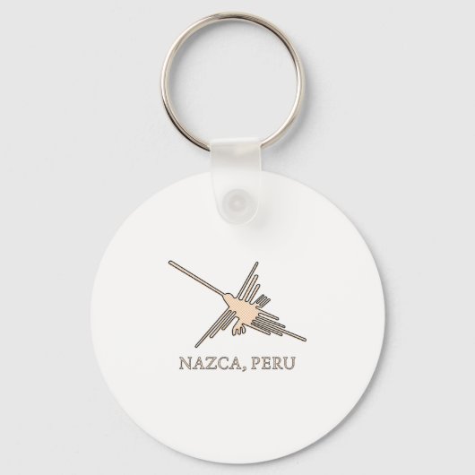 Nazca Hummingbird Geoglyph Newsprint Sleutelhanger (Voorkant)