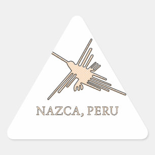 Nazca Hummingbird Geoglyph Newsprint Sticker