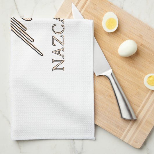 Nazca Hummingbird Geoglyph Newsprint Theedoek (Quarter Fold)