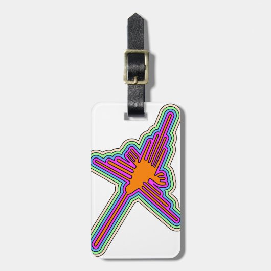 Nazca Hummingbird Peru Drawing Bagagelabel (Voorkant verticaal)