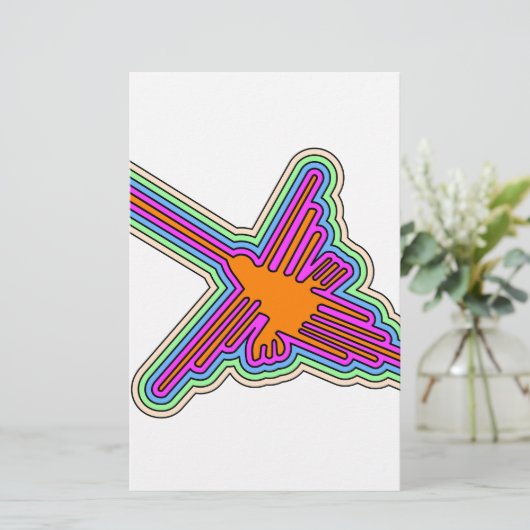 Nazca Hummingbird Peru Drawing Briefpapier (Staand voorkant)