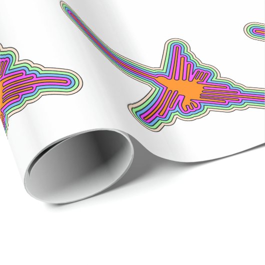 Nazca Hummingbird Peru Drawing Cadeaupapier (Rol Hoek)