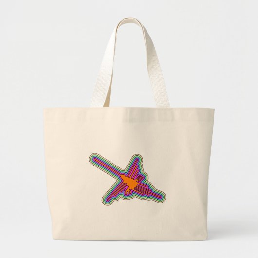 Nazca Hummingbird Peru Drawing Grote Tote Bag (Voorkant)