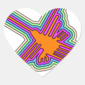 Nazca Hummingbird Peru Drawing Hart Sticker (Voorkant)