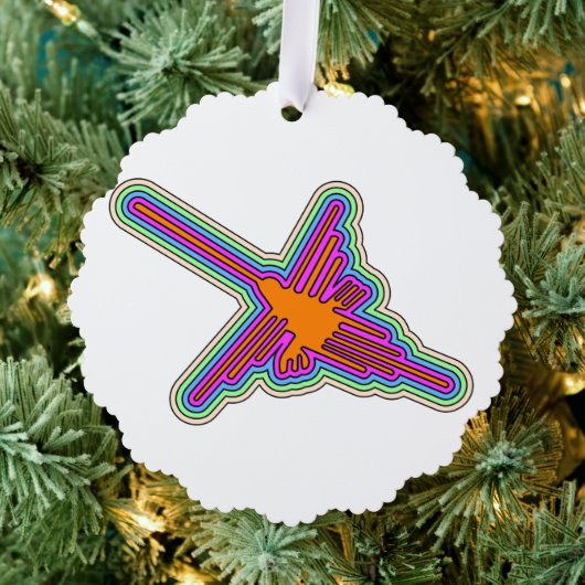 Nazca Hummingbird Peru Drawing Ornament Kaart (Insitu (Drie))