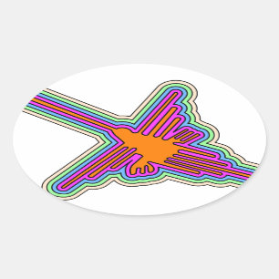 Nazca Hummingbird Peru Drawing Ovale Sticker