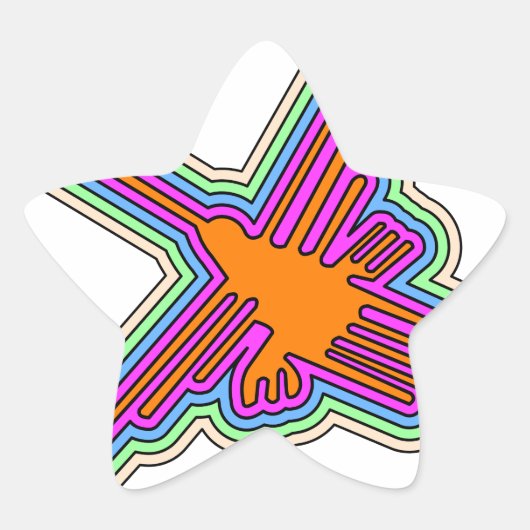 Nazca Hummingbird Peru Drawing Ster Sticker (Voorkant)