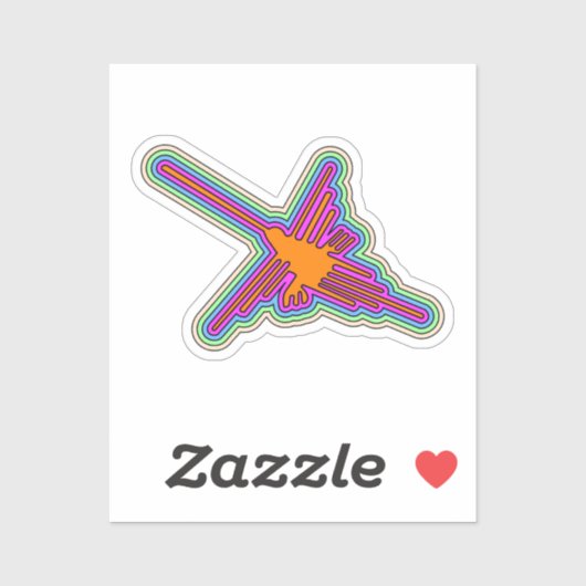 Nazca Hummingbird Peru Drawing Sticker (Vel)