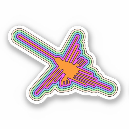 Nazca Hummingbird Peru Drawing Sticker (Voorkant)