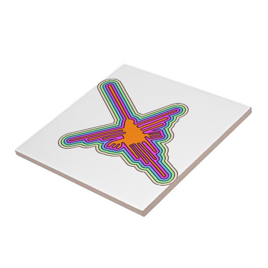 Nazca Hummingbird Peru Drawing Tegeltje (Zijkant)