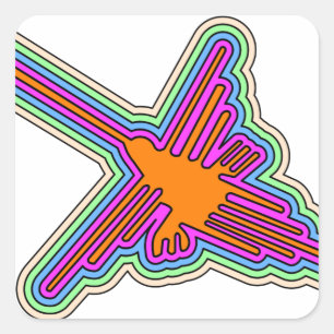 Nazca Hummingbird Peru Drawing Vierkante Sticker