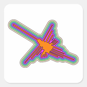 Nazca Hummingbird Peru Drawing Vierkante Sticker
