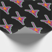 Nazca Hummingbird Peru tekent op zwart Cadeaupapier (Hoek)