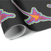 Nazca Hummingbird Peru tekent op zwart Cadeaupapier (Rol Hoek)