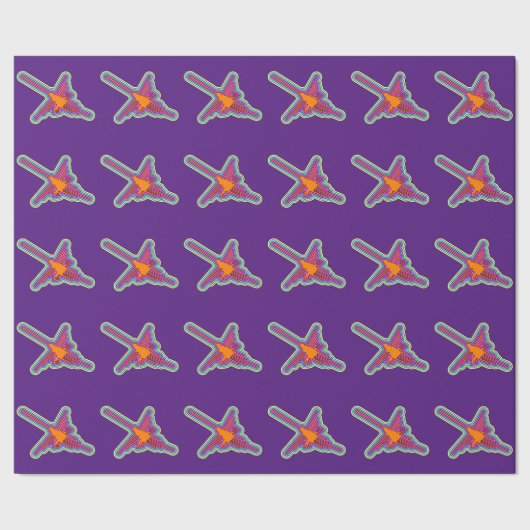 Nazca Hummingbird Peru trekt op Paars Cadeaupapier (Zoom)